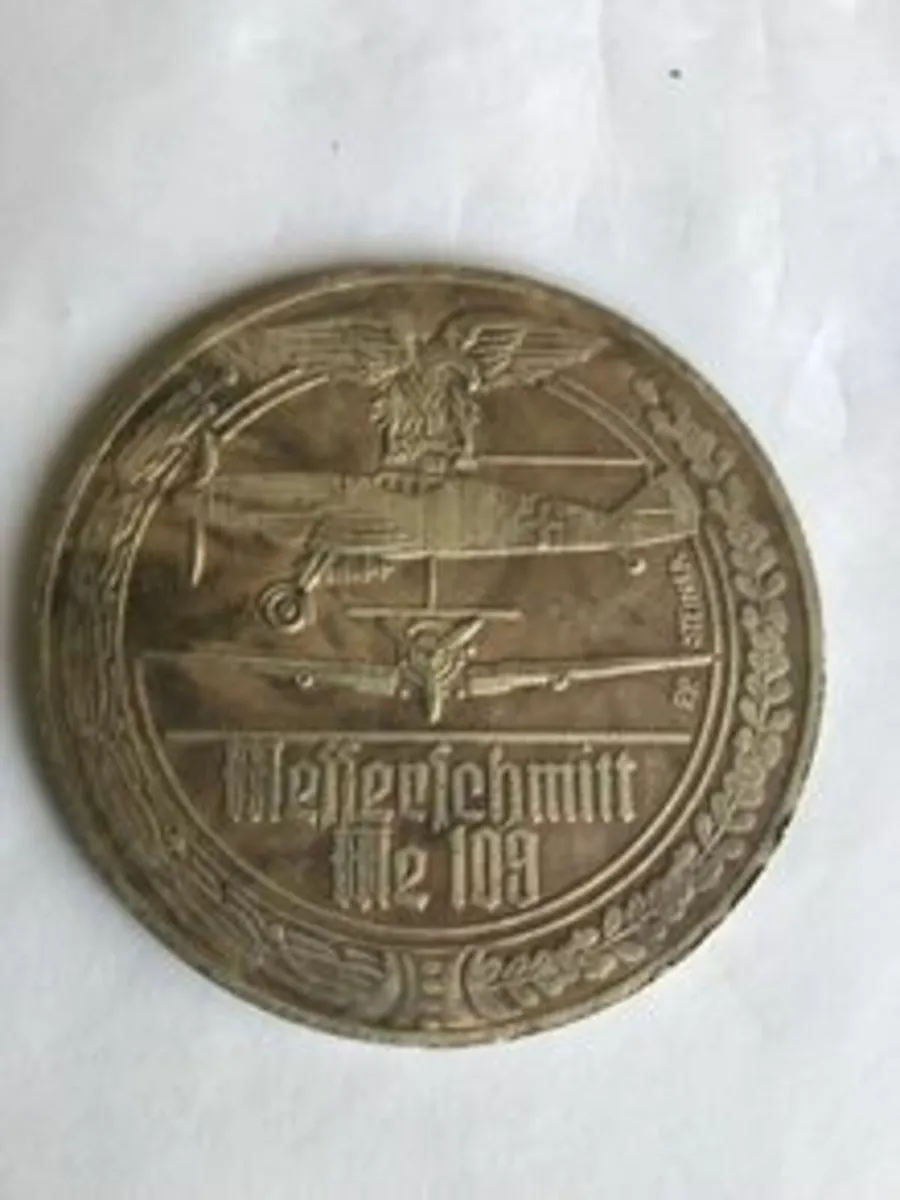 WW2 coin - Luftwaffe ME 109 fighter plane