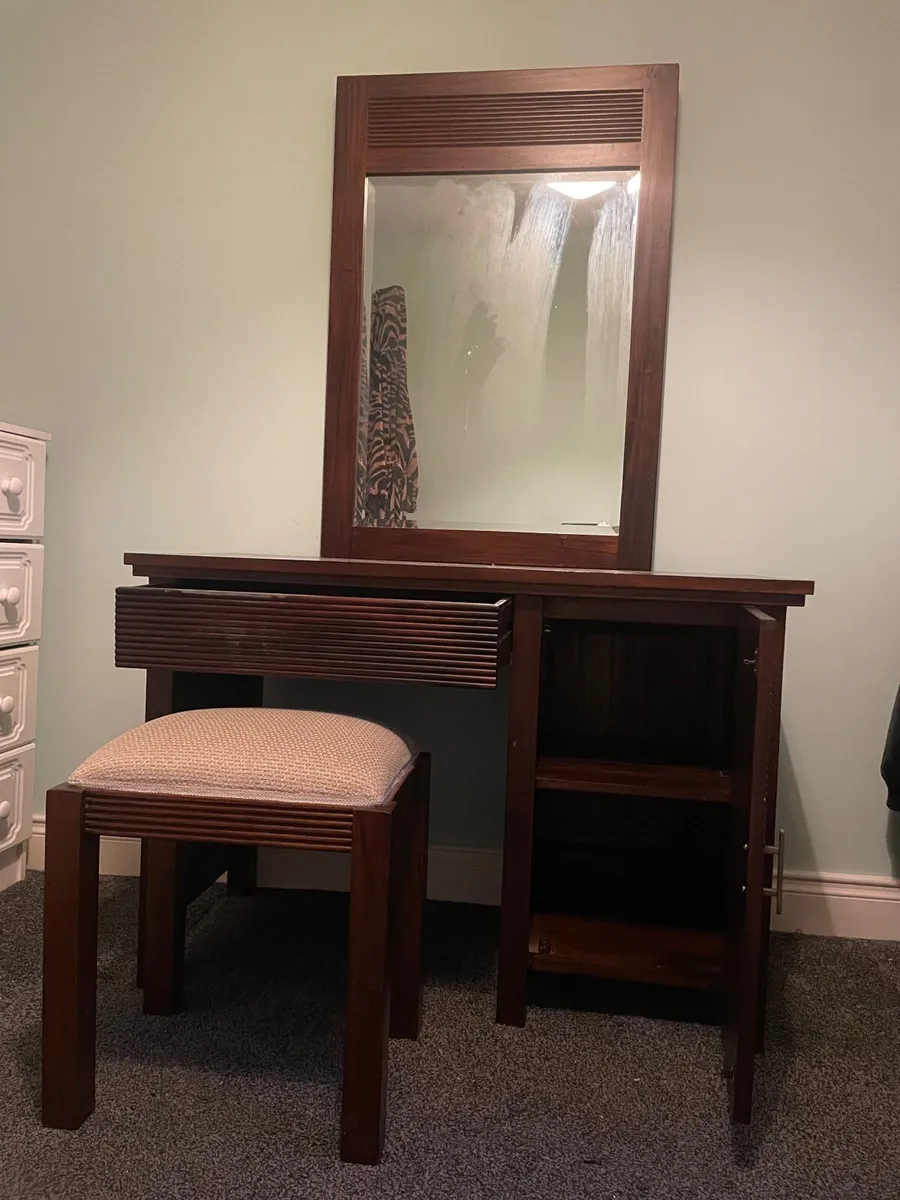 Dark Solid  Wood Vanity Dresser - Image 1