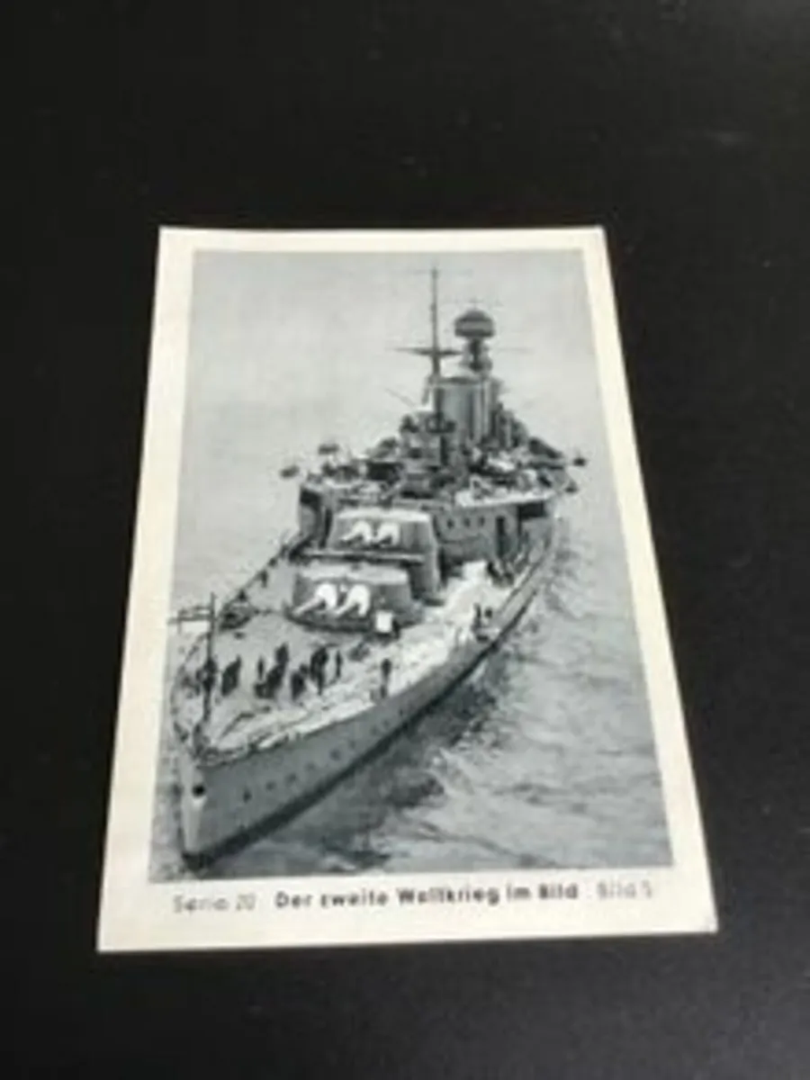 Genuine WW2 German Cigarette Card - der Bismarck