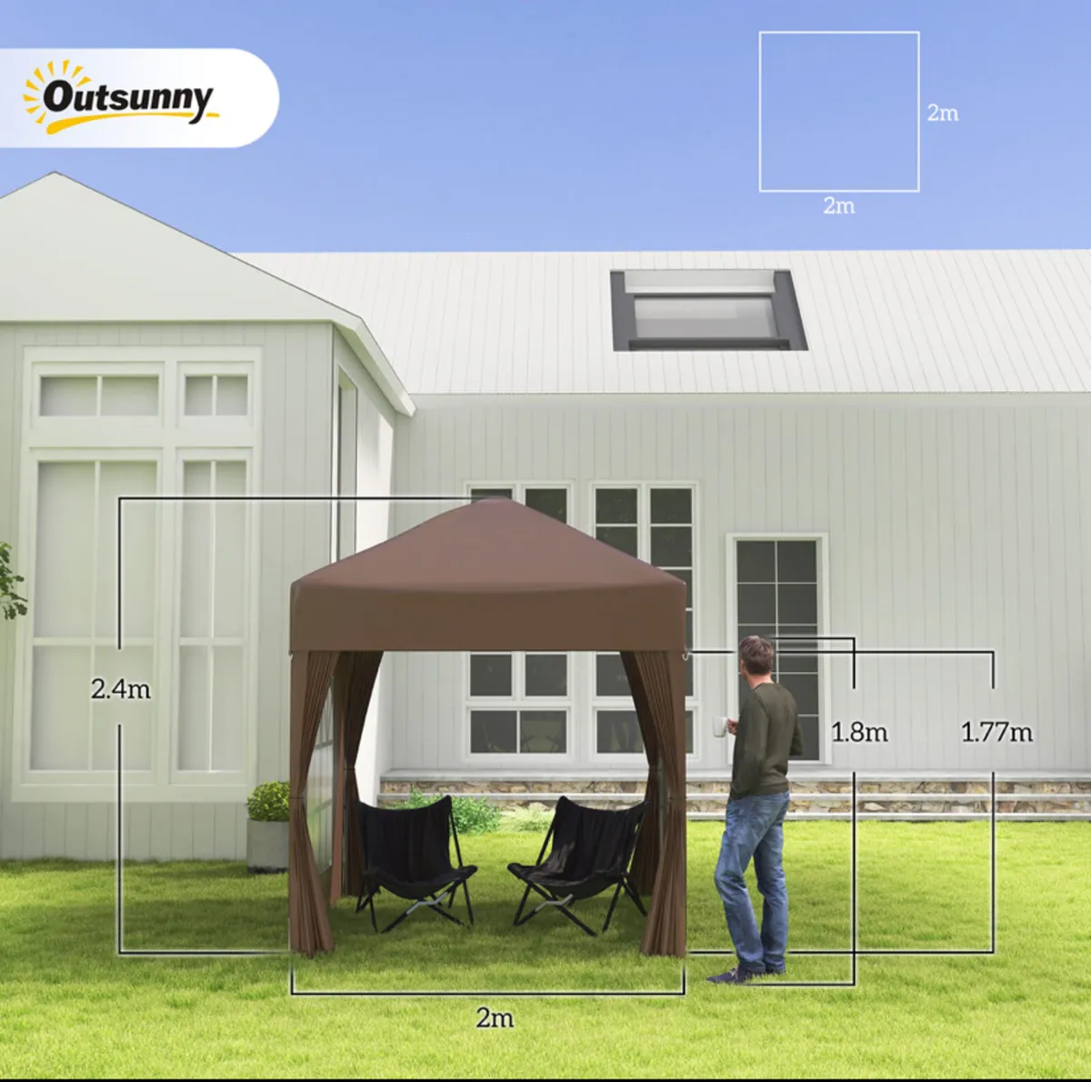 Outside 2x2m Pop Up Marquee - Image 4