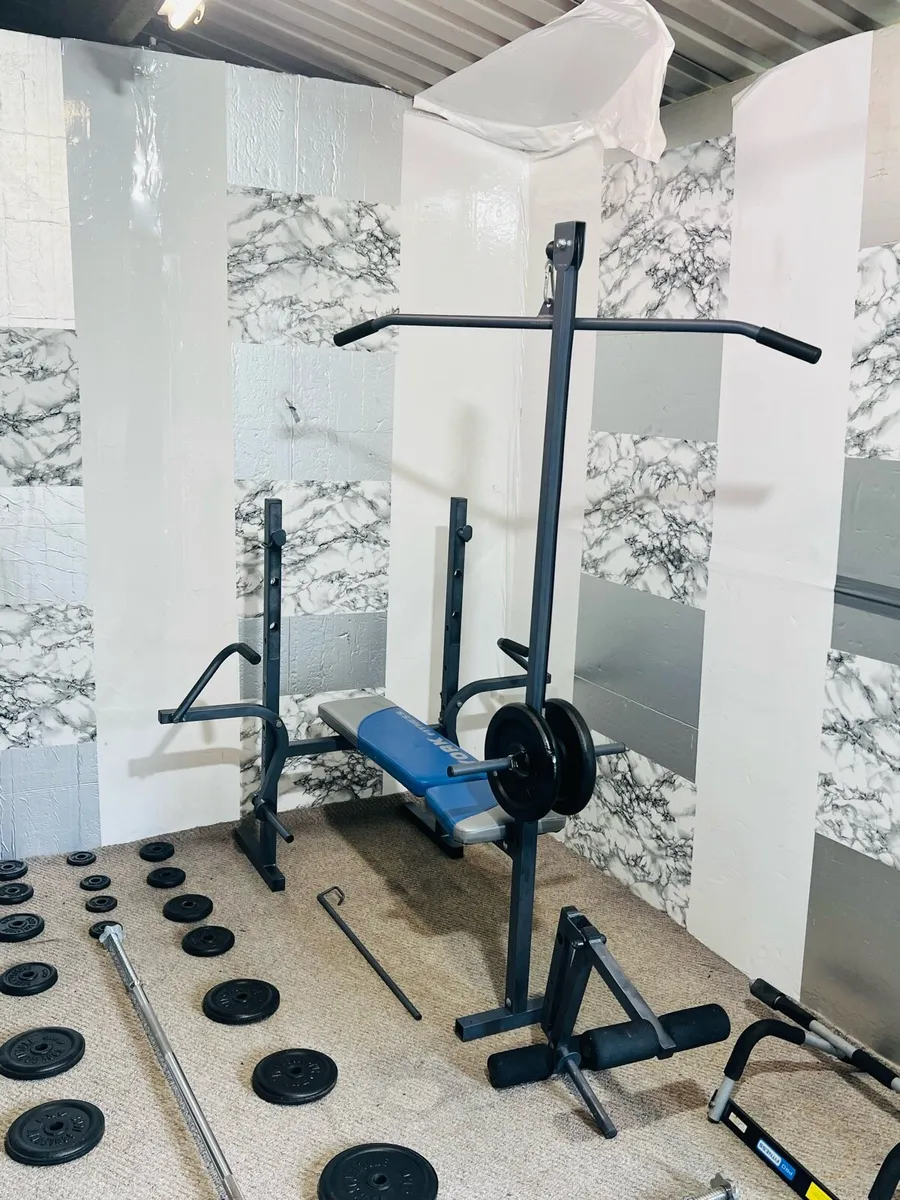 ALLIN ONE WORK OUT SET STEEL WEIGHTS BENCH BARS - Image 4