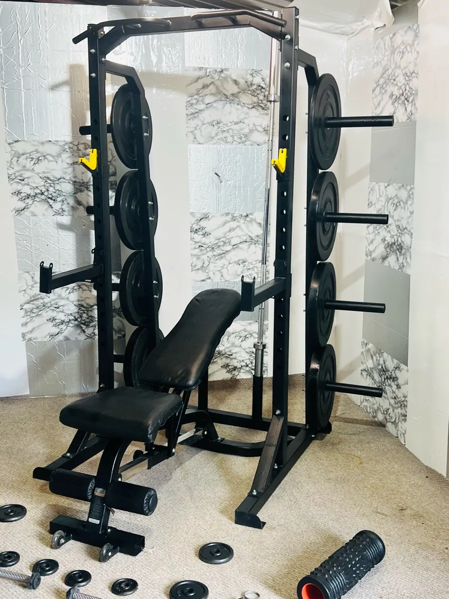 COMMERCIAL HOME GYM RACK BENCH WEIGHTS BAR - Image 3