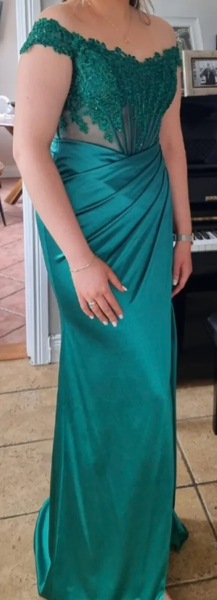 Emerald Green Debs Dress - Image 2