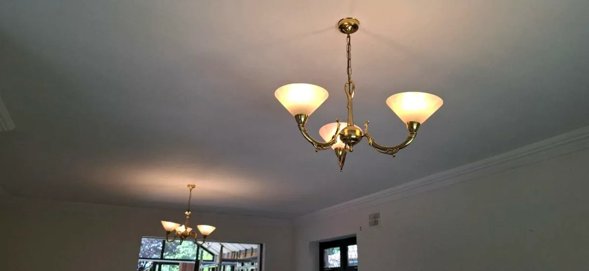 Brass ceiling lights( 2 available) like new - Image 2