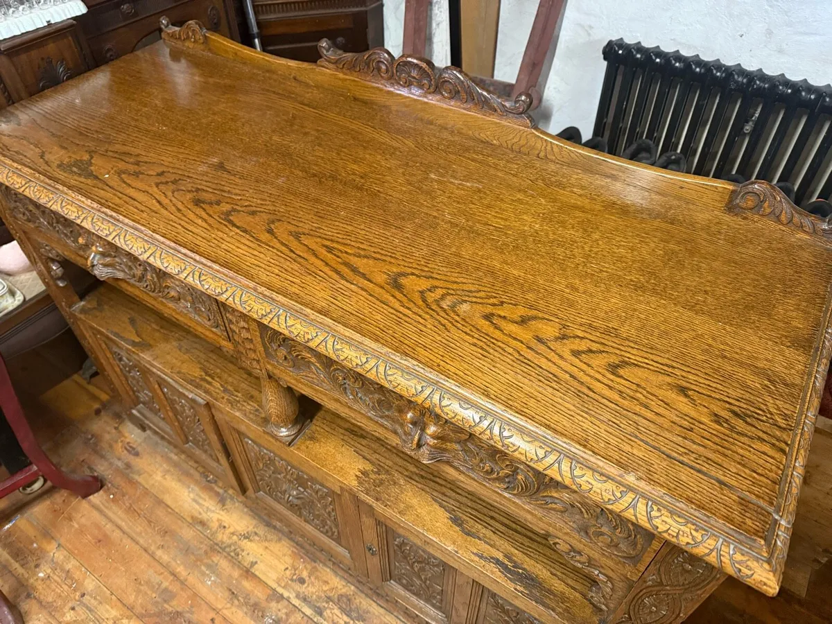 Carved Oak Sideboard. - Image 2