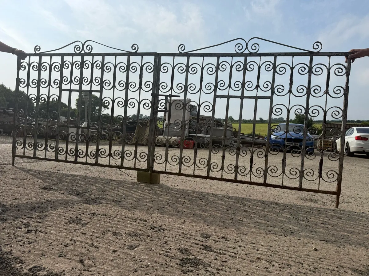 Rusty Ornate Pair Gates. - Image 1