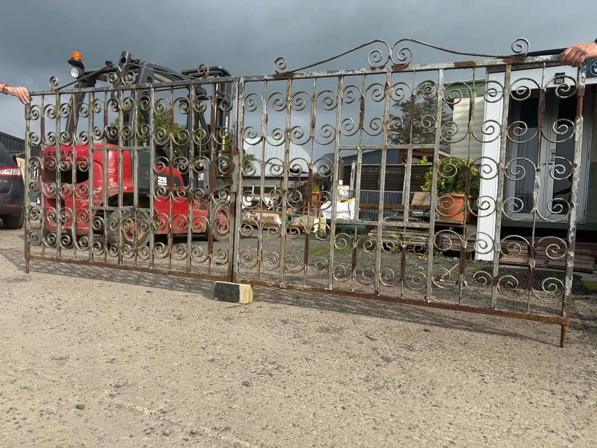 Rusty Ornate Pair Gates. - Image 4