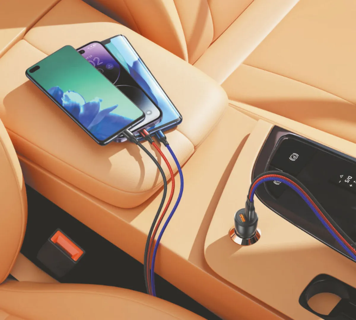 XO Dual USB Car Charger – 30W w/ 3-in-1 Cable - Image 3