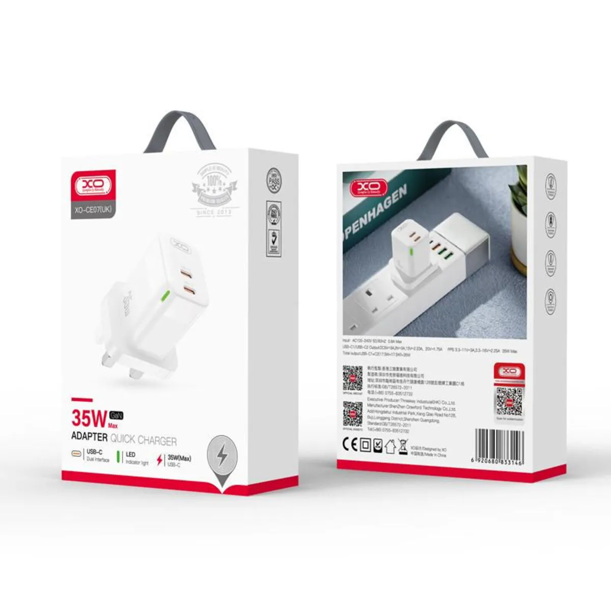 XO Dual USB C Fast Charger – 35W - Image 2