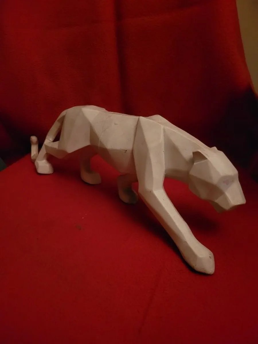 Leopard Statue Modern Abstract Black Panther - Image 1