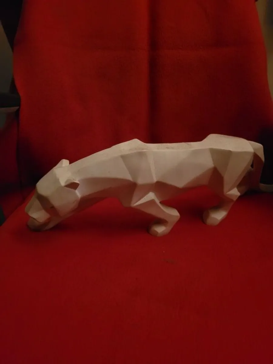 Leopard Statue Modern Abstract Black Panther - Image 2