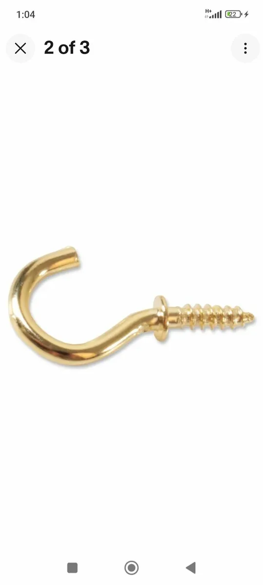 Small Brass Cup Hooks - Image 3