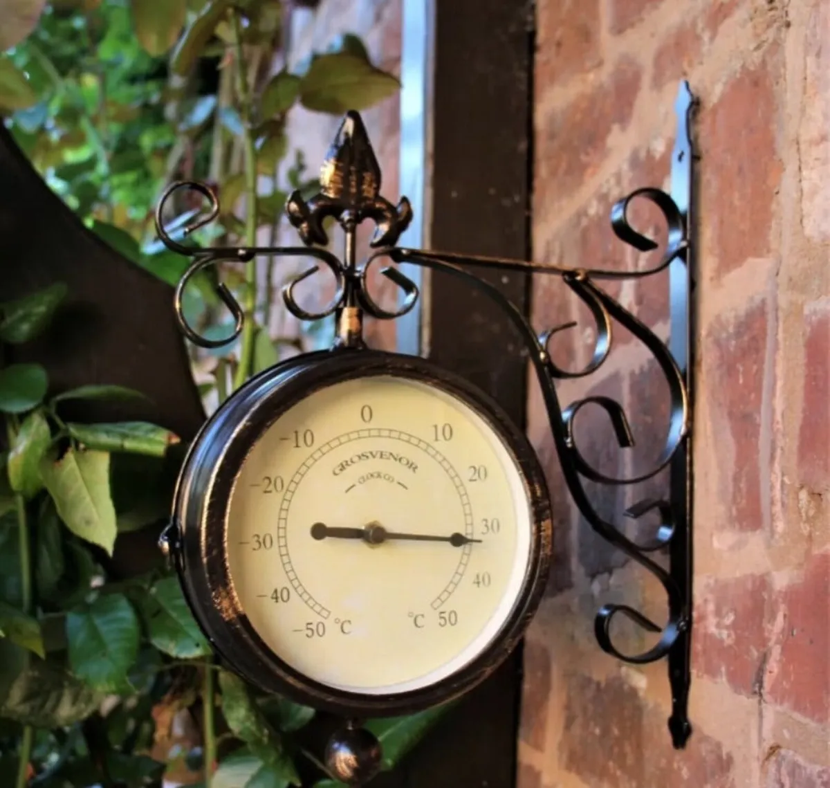 Outdoor Garden Clock Thermometer NEW - Image 2