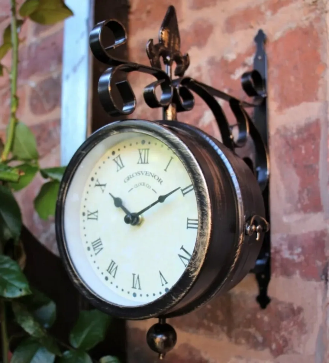 Outdoor Garden Clock Thermometer NEW - Image 4