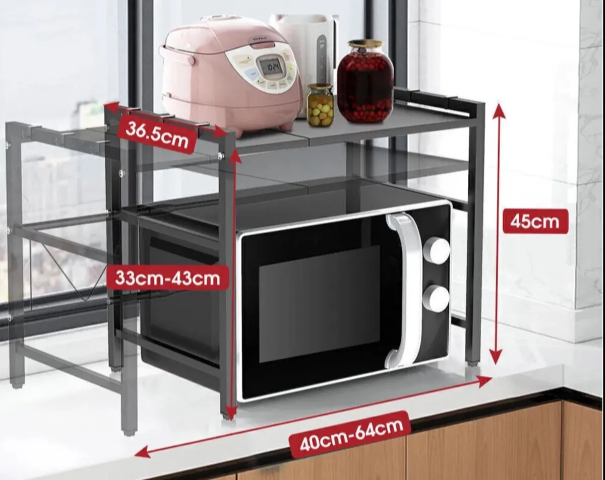 2 Tier Adjustable Rack for Microwave NEW - Image 2