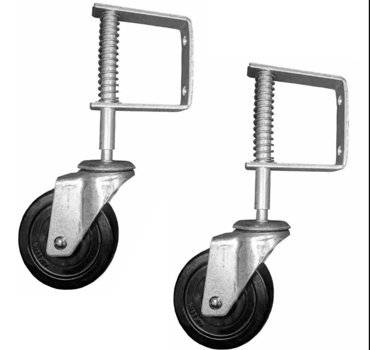 2 x Spring Loaded Gate Wheels 4" 102mm - Image 2