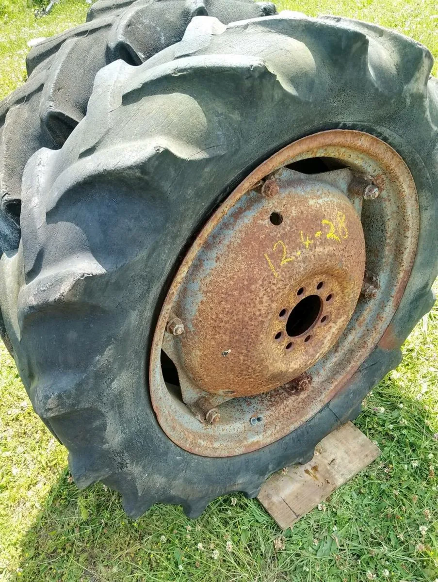 Wheels tyres12.4X28 & Row crops to suit Massey etc - Image 1