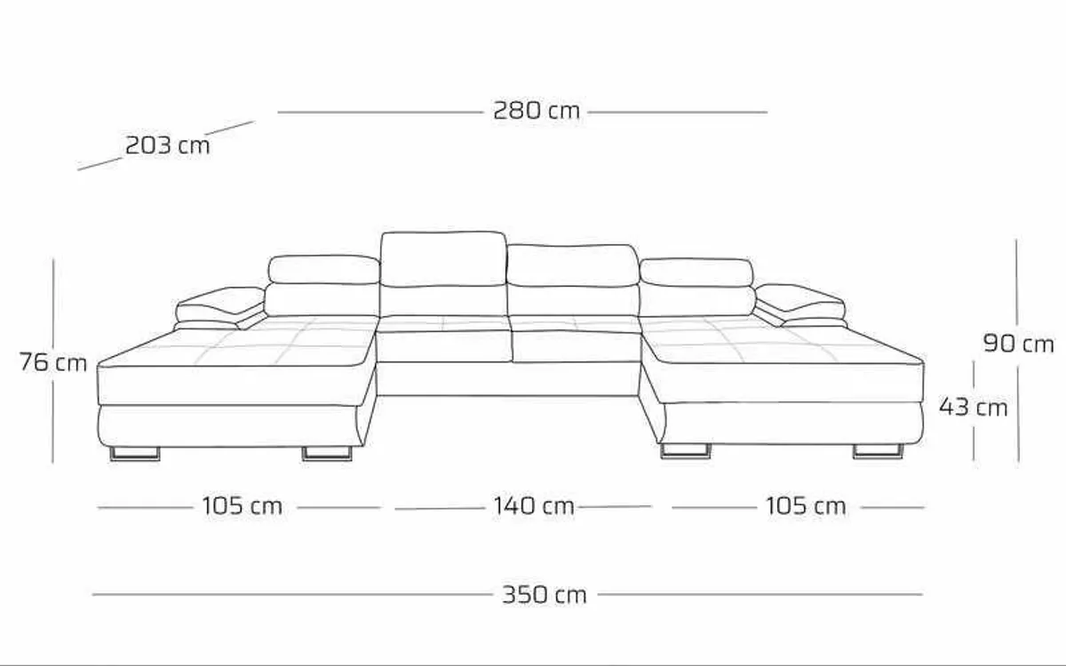 U-shape sofa bed - Image 4