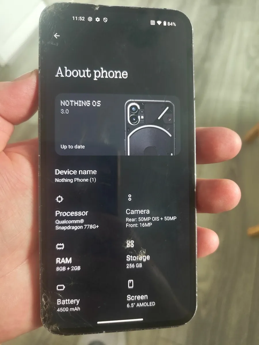 Nothing 1 OS  256GB  Ram 8+2 Gb  Unlocked - Image 1