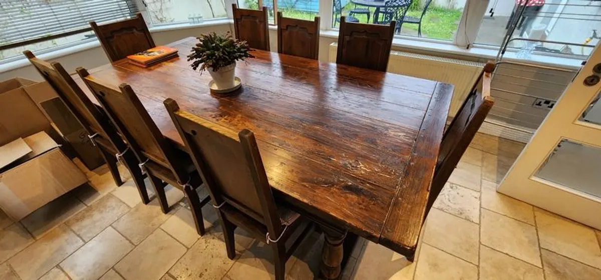 Dining table 8 seater & chairs - Image 2