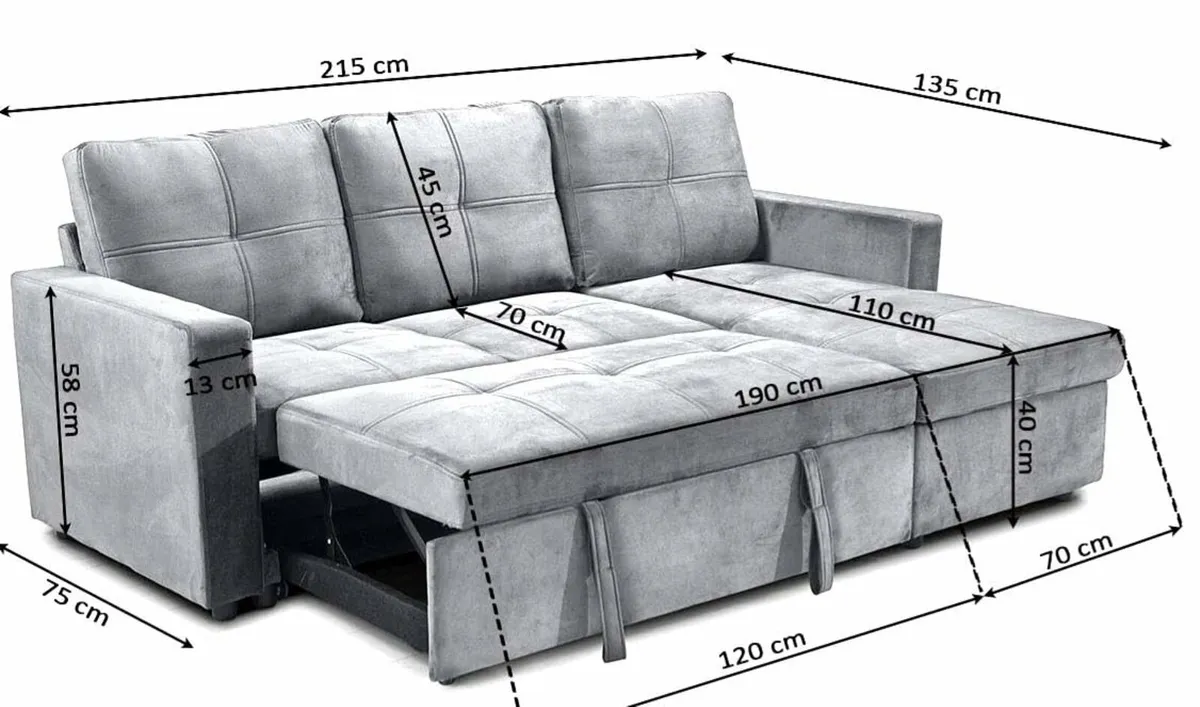 Dark Grey Sofa Bed | Smart Design + Storage - Image 4