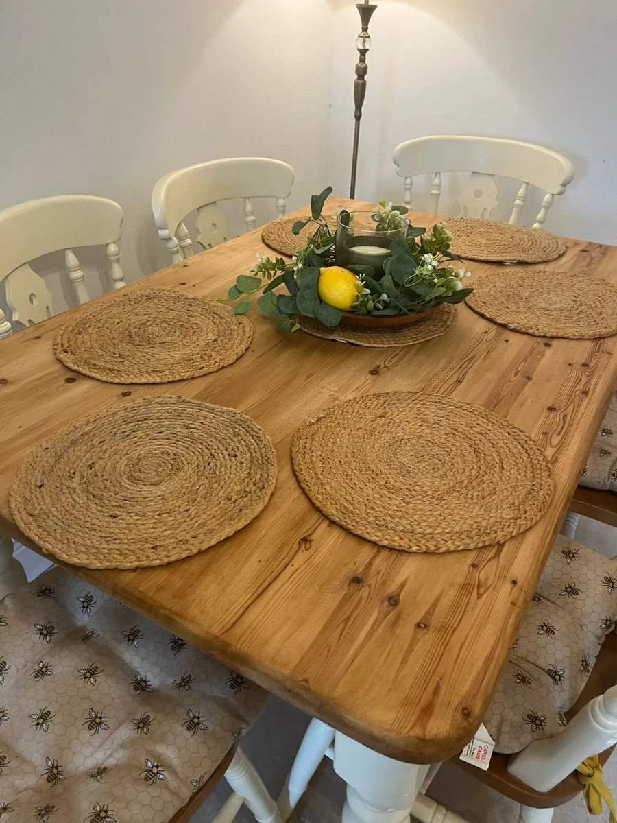 Farmhouse table and chairs - Image 2