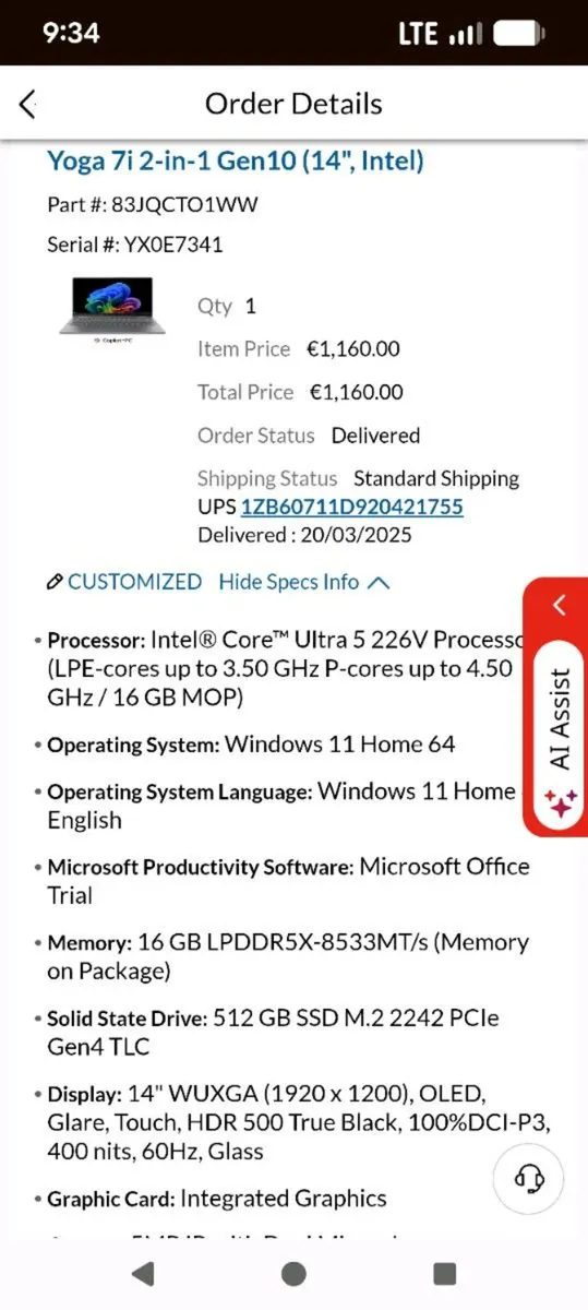 Lenovo Yoga 14," 2-in-1Intel Laptop & free headset - Image 4
