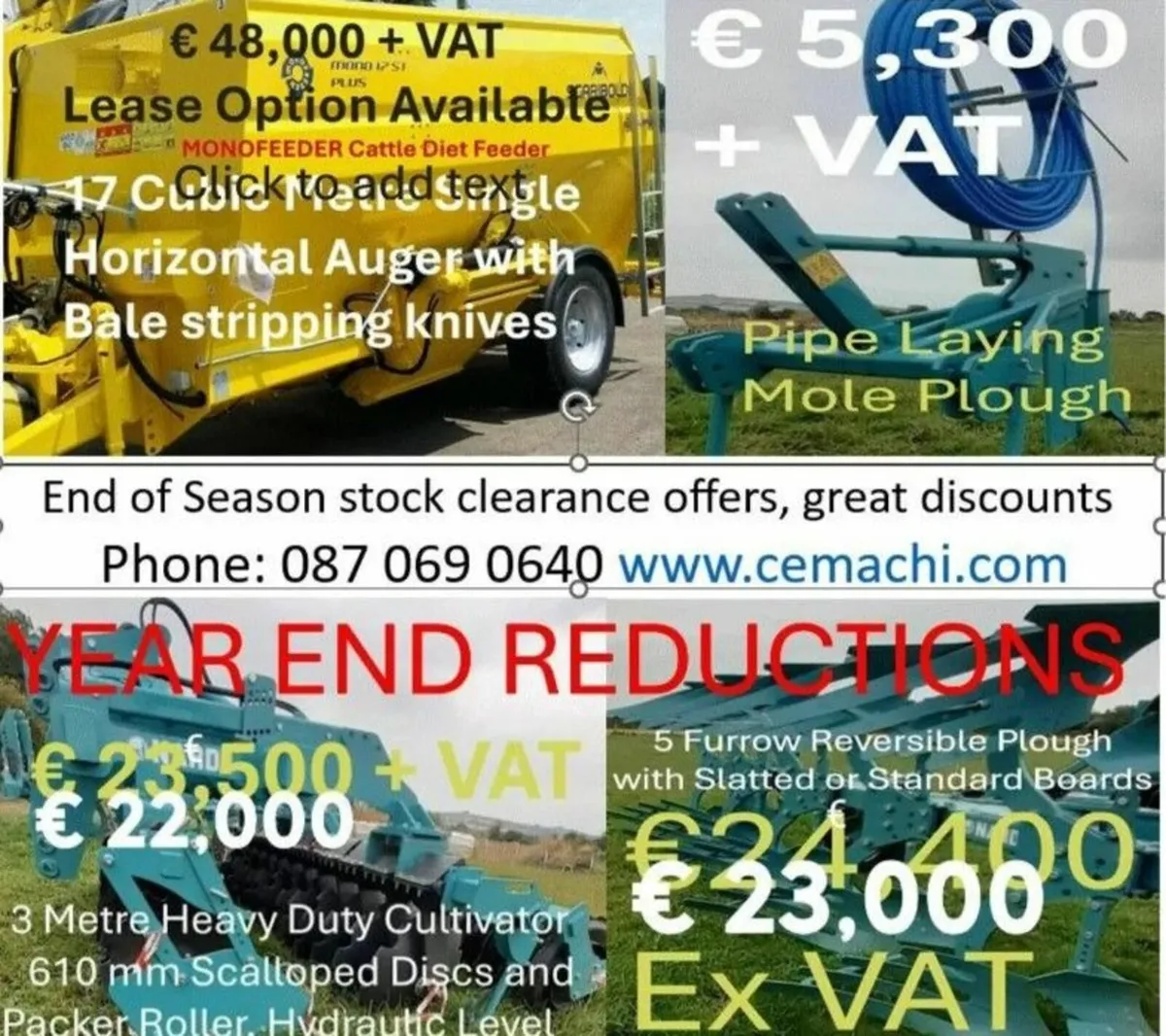 Reversible 5 Furrow Plough etc. New Reduced price - Image 1