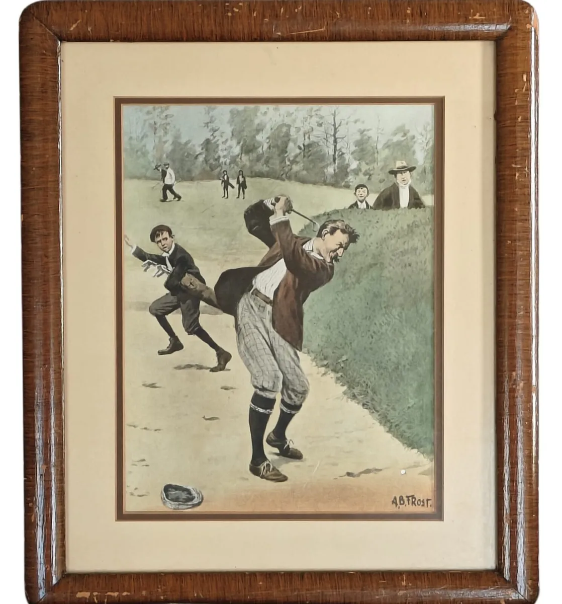 A.B. Frost: Framed Golf Art Print "Temper" - Image 3