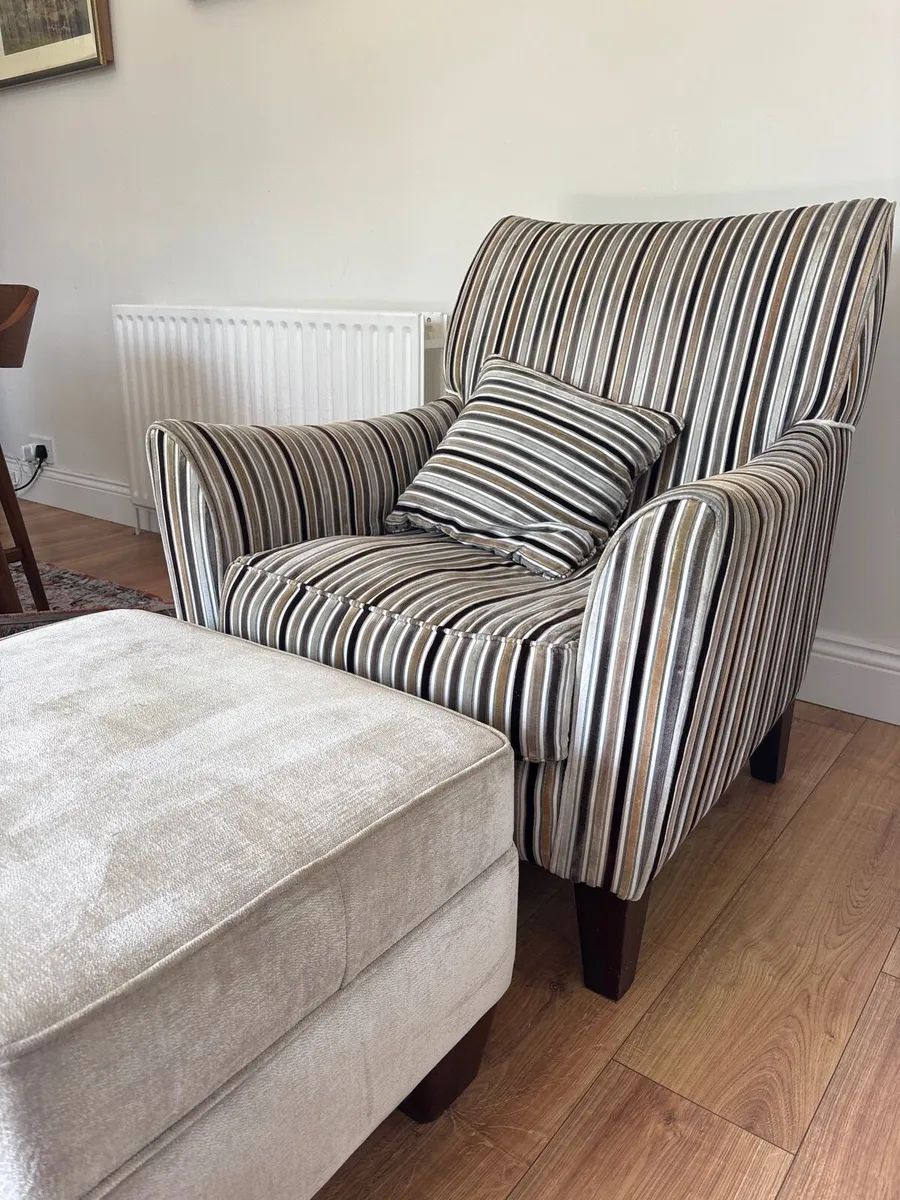 Arm chair and foot stool - Image 1