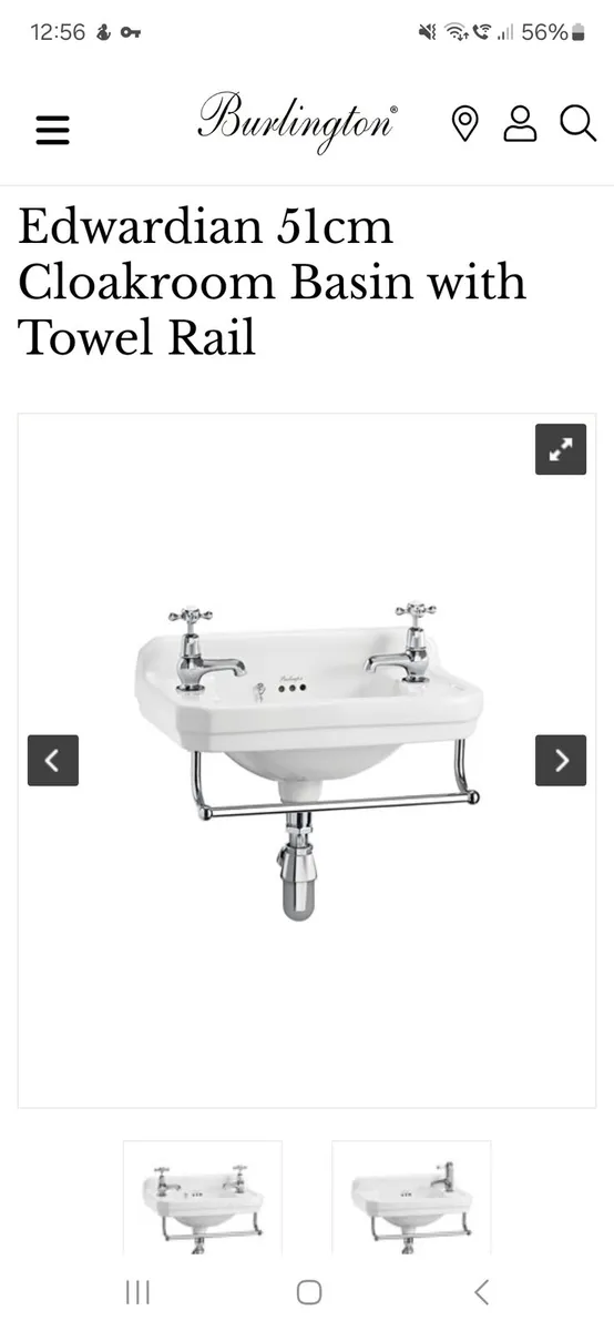 Burlington bathroom sink + taps - Image 1