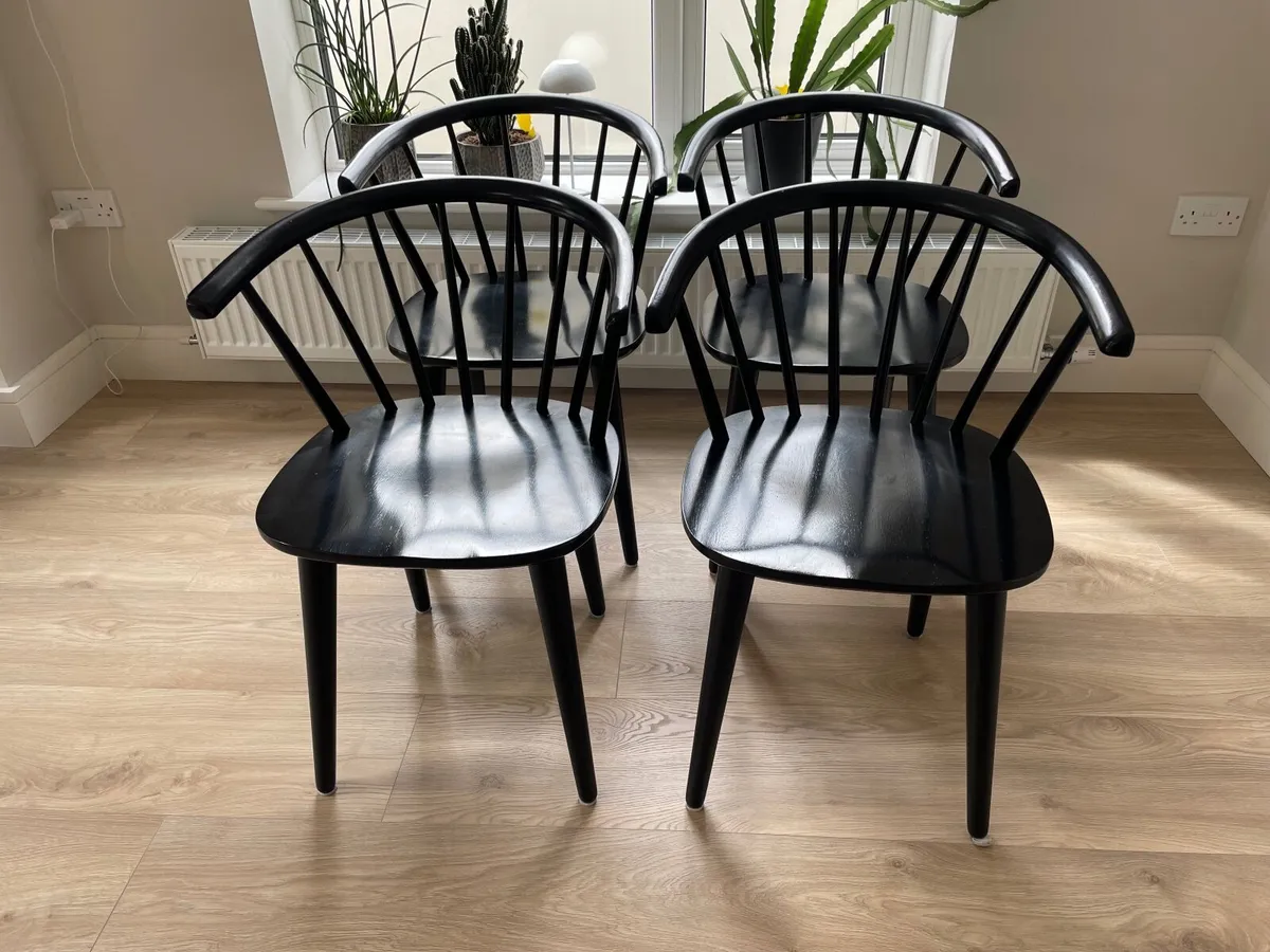 4 Rowico Carmen Dining Chairs – Black - Image 1