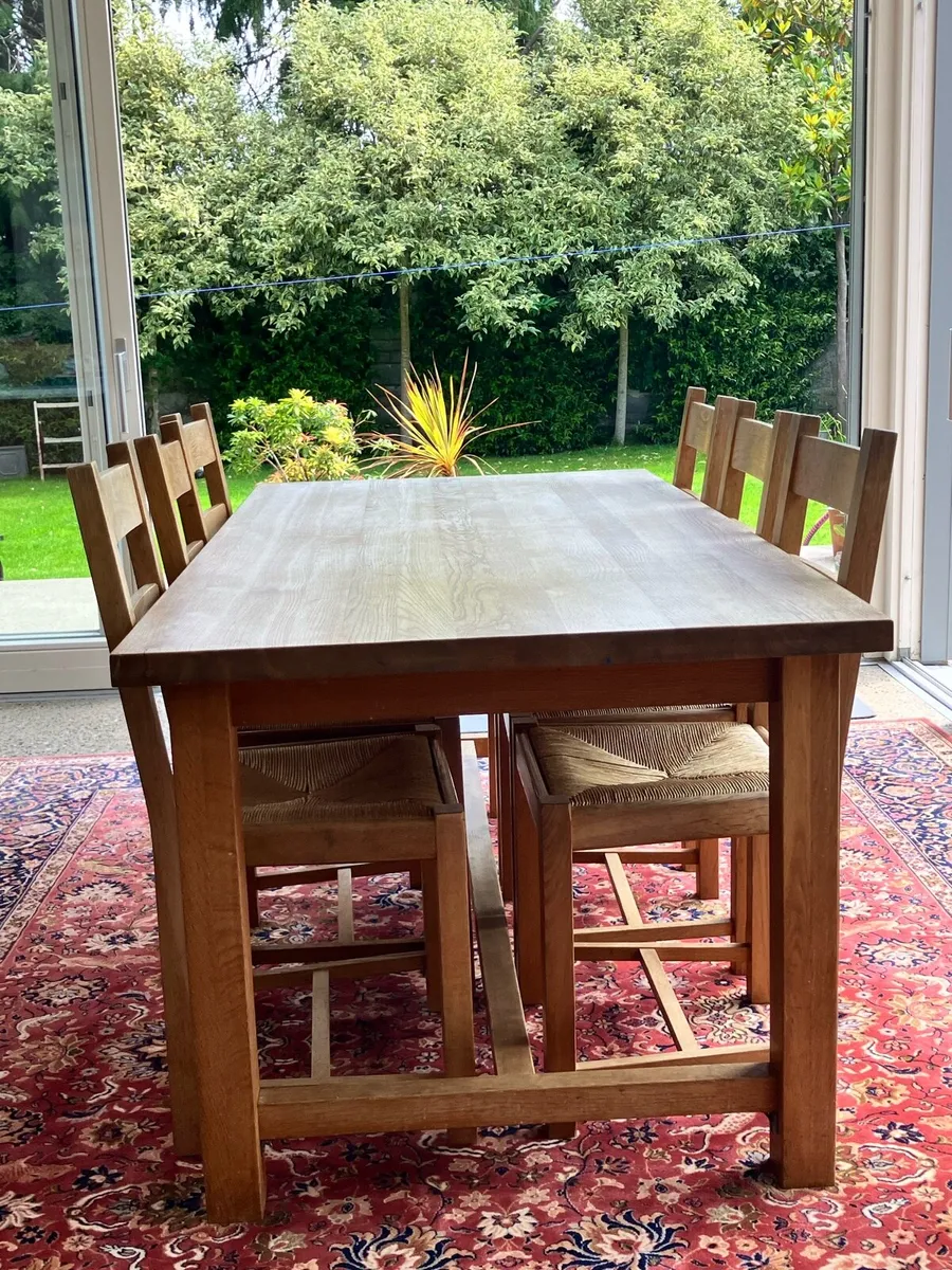 Laura Ashley Refectory Oak Table & Chairs - Image 2