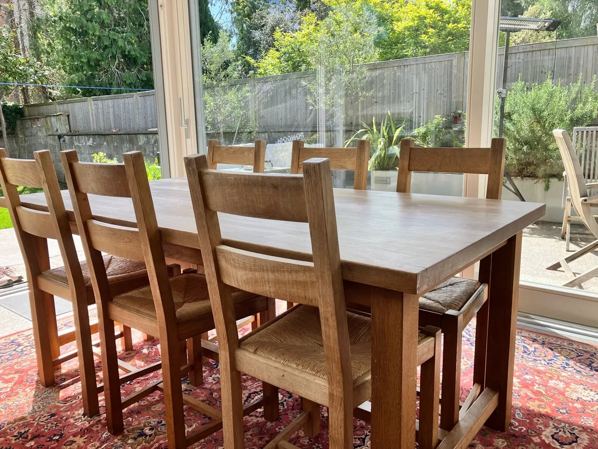 Laura Ashley Refectory Oak Table & Chairs - Image 3