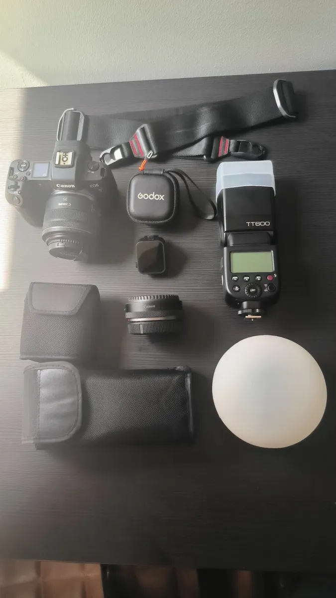 Canon eor R with RF 35mm f1.8 and accessories - Image 1