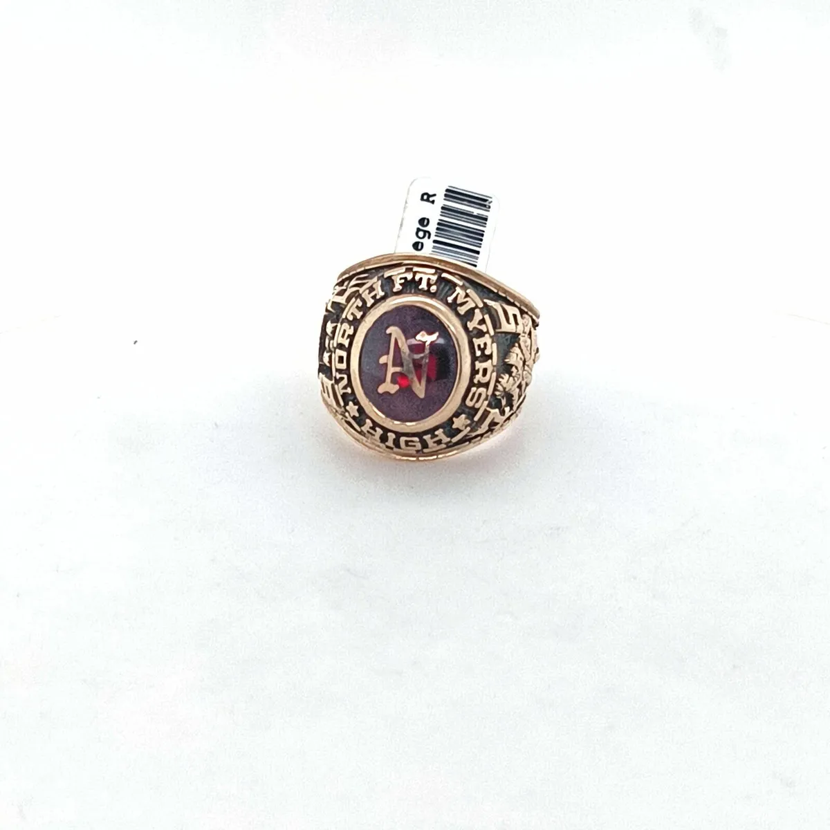 10k Gold Filled College Ring, Red Stone 1975 - Image 1
