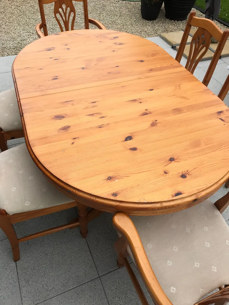 Extendable pine kitchen table - Image 2