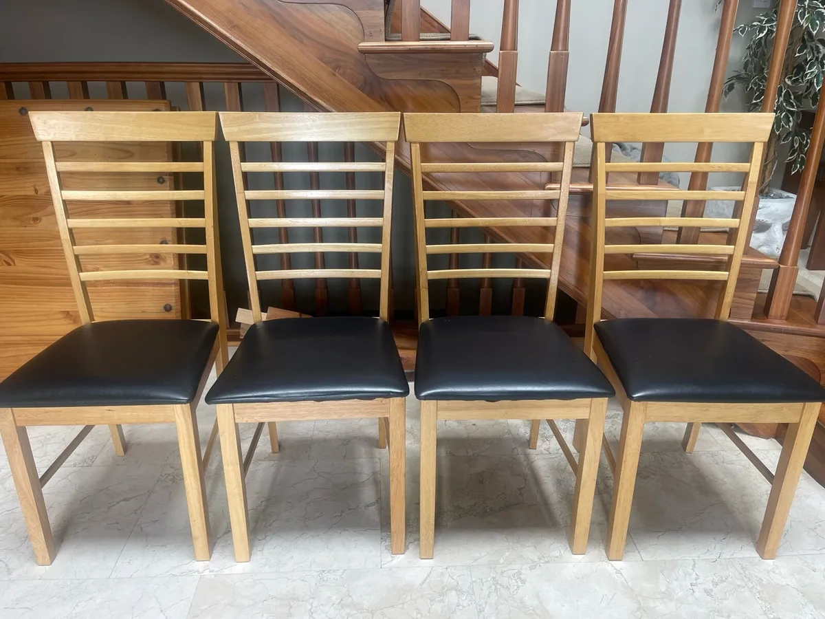 4 x Beautiful Leather Kitchen Dining Chairs - Image 1