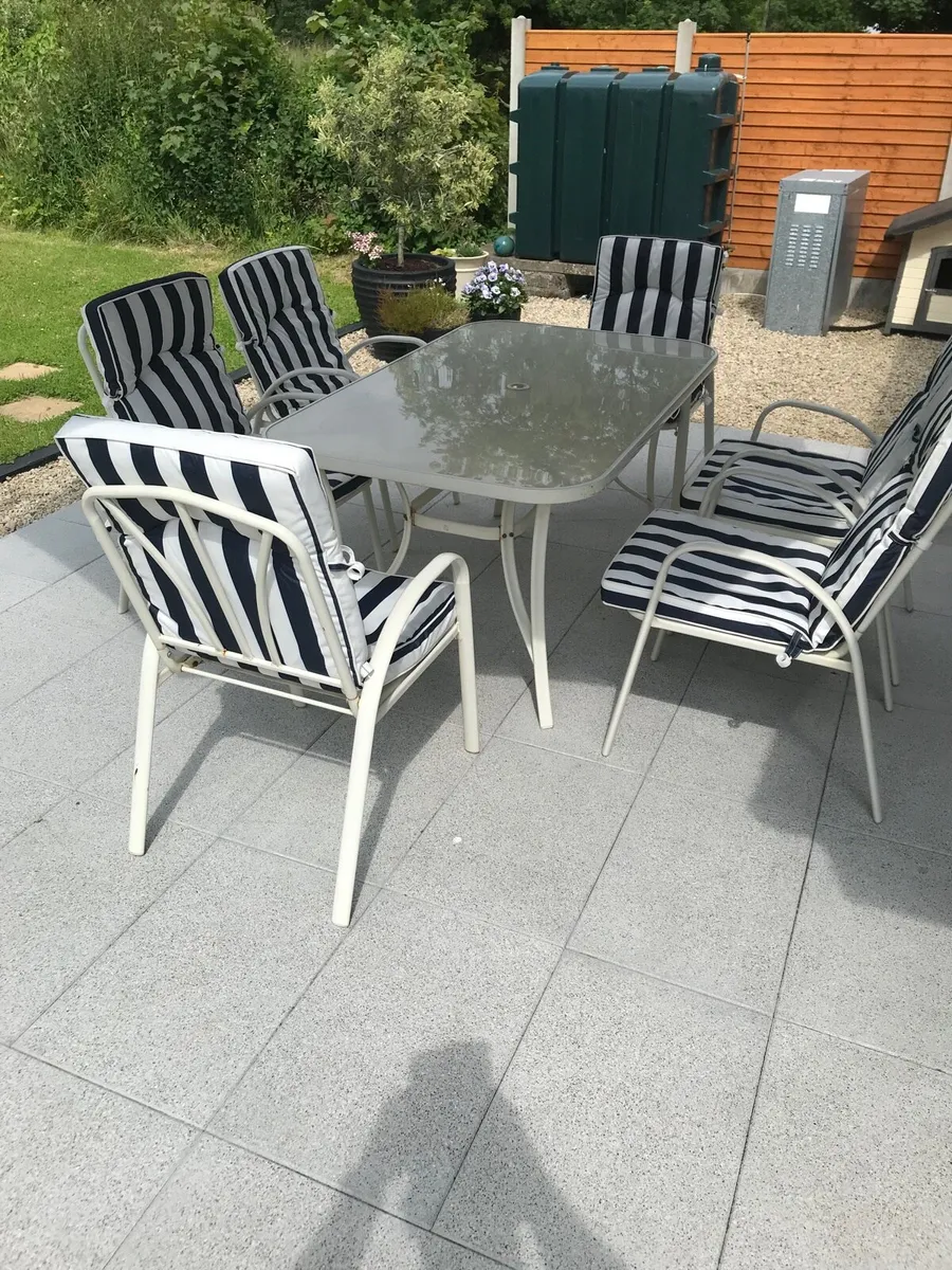 Garden patio set with 6 chairs - Image 2