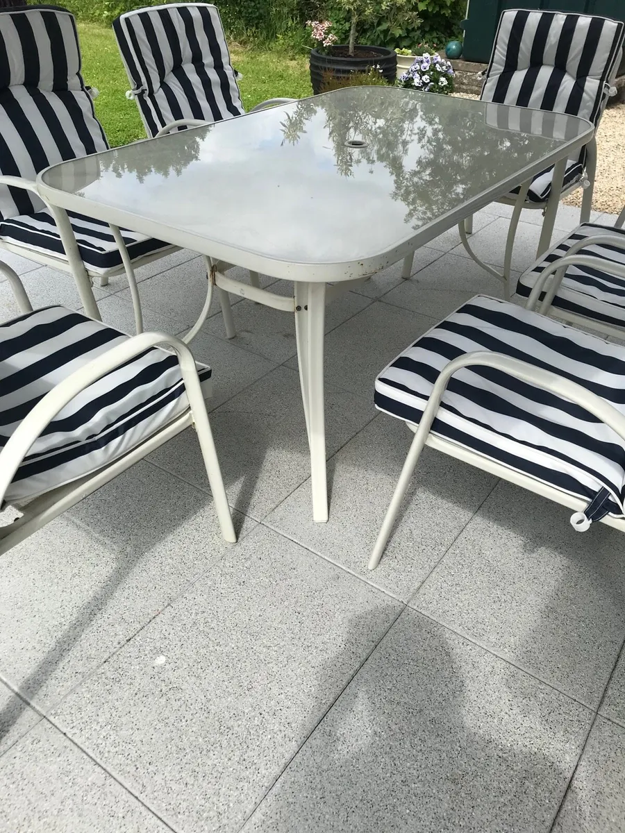 Garden patio set with 6 chairs - Image 3