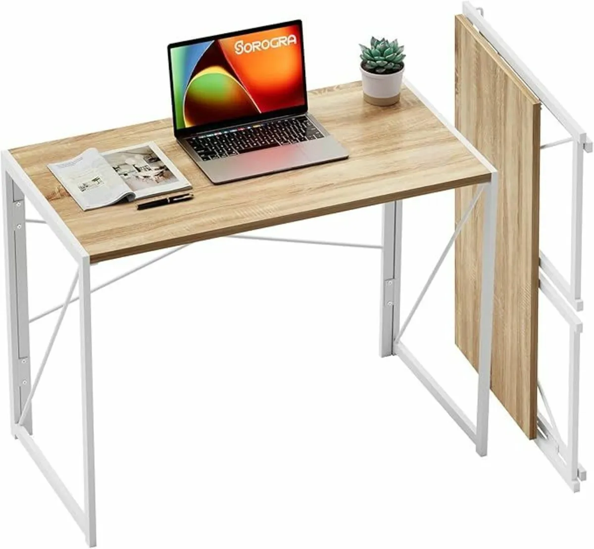 Folding Desk No Assembly 80cm Foldable Desk Office - Image 1