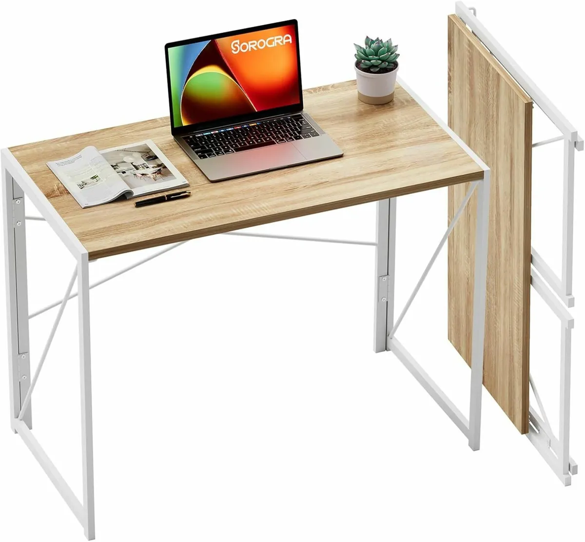 Folding Desk No Assembly 80cm Foldable Desk Office - Image 3