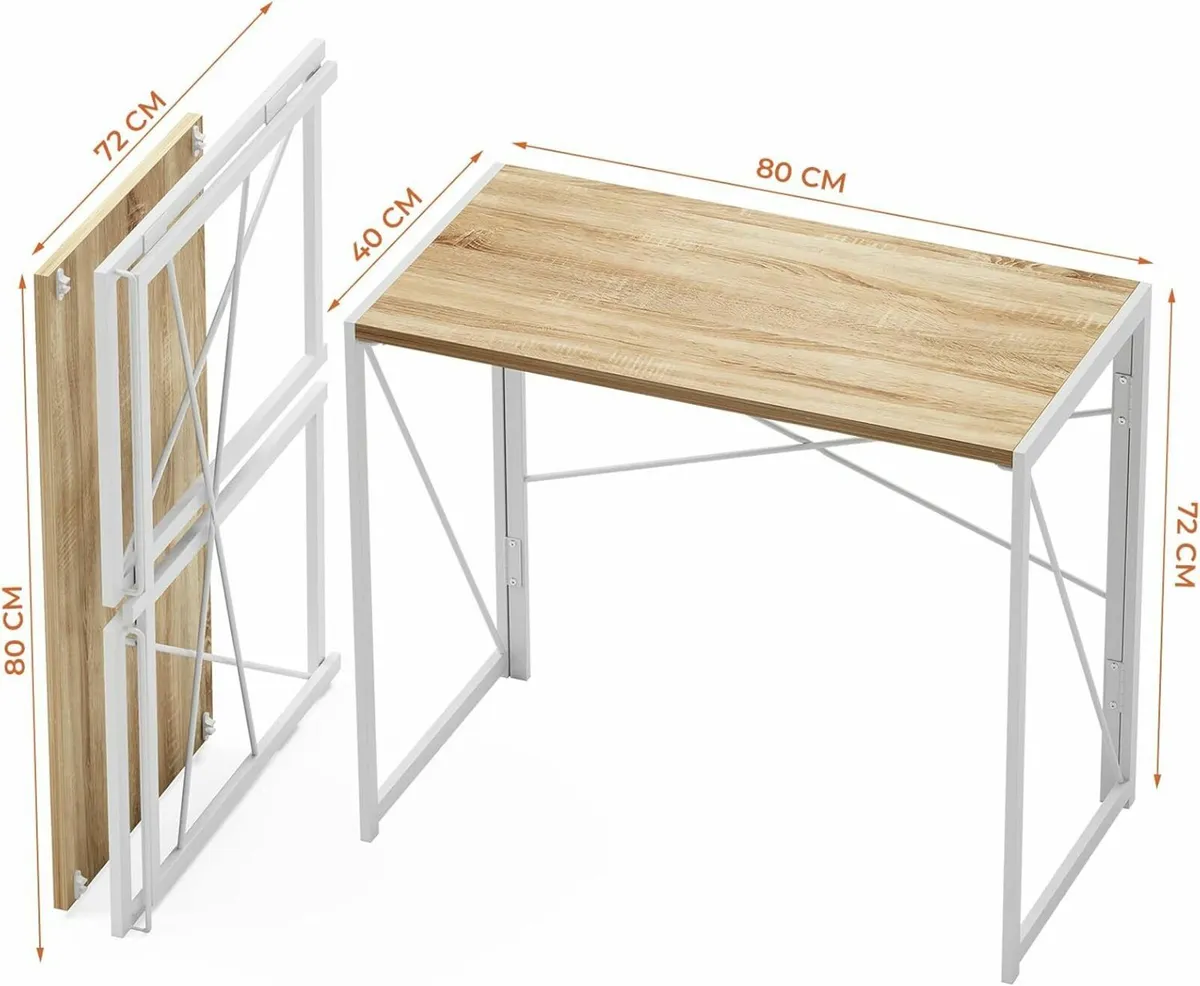 Folding Desk No Assembly 80cm Foldable Desk Office - Image 4