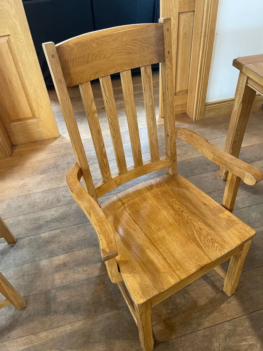 Oak Dining Table and Chairs - Image 2