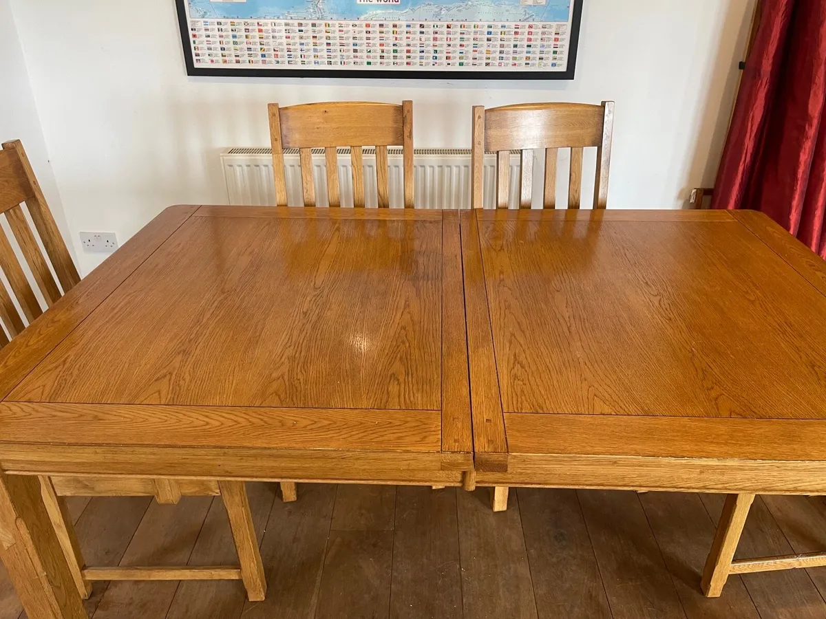 Oak Dining Table and Chairs - Image 4