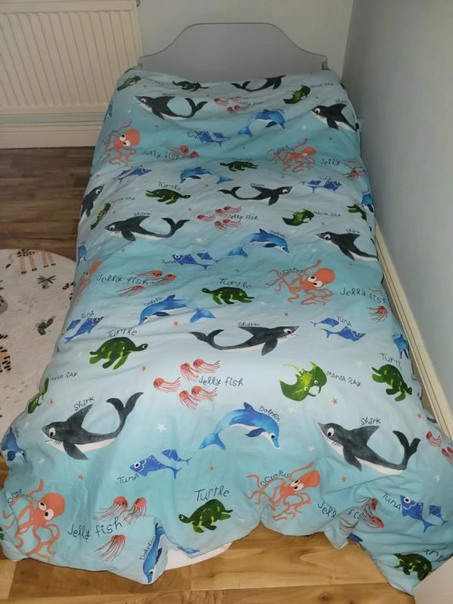 2 Wooden Grey Toddler Beds & accessories. - Image 2
