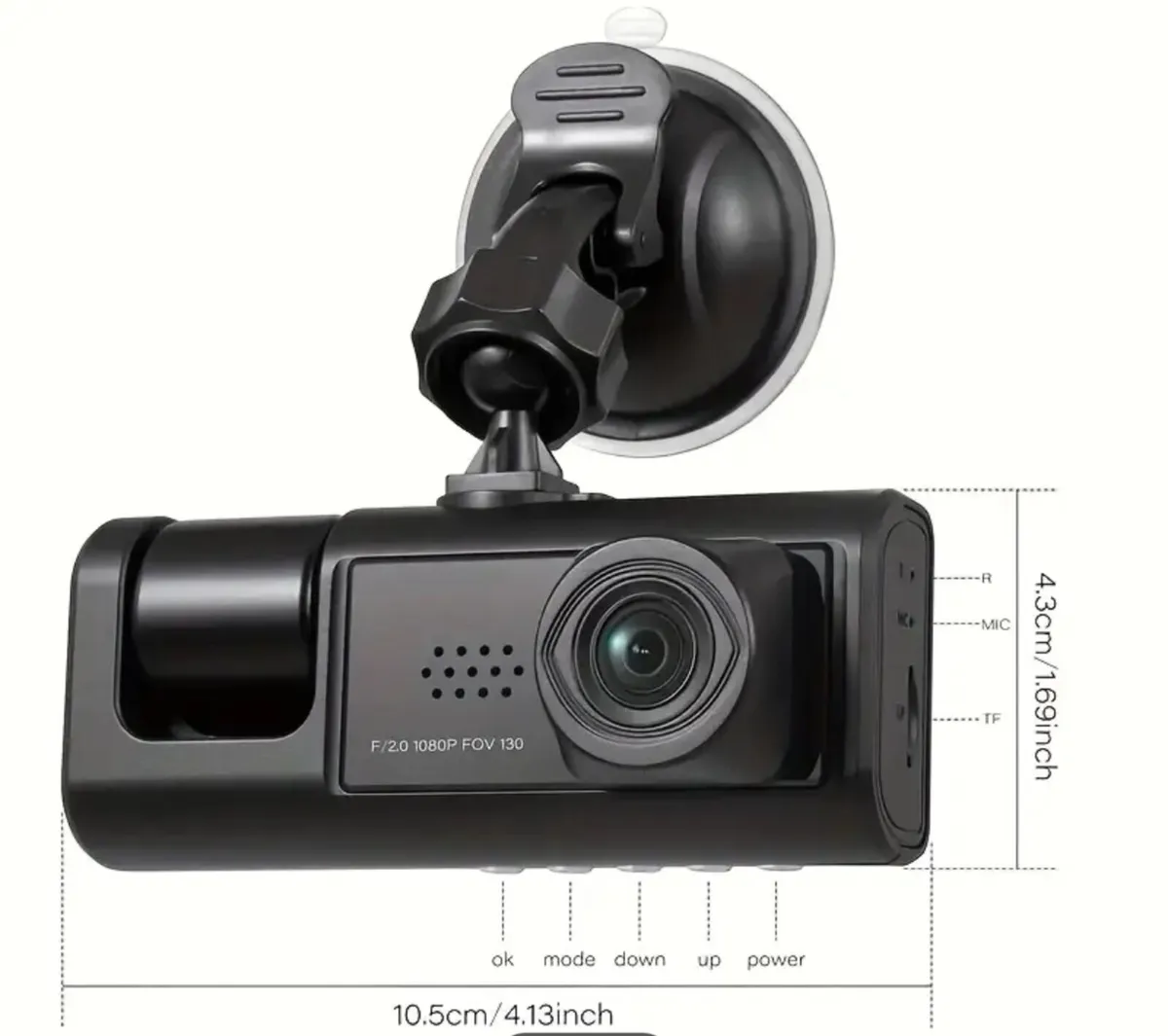 Dash cam, front and rear with memory card - Image 2