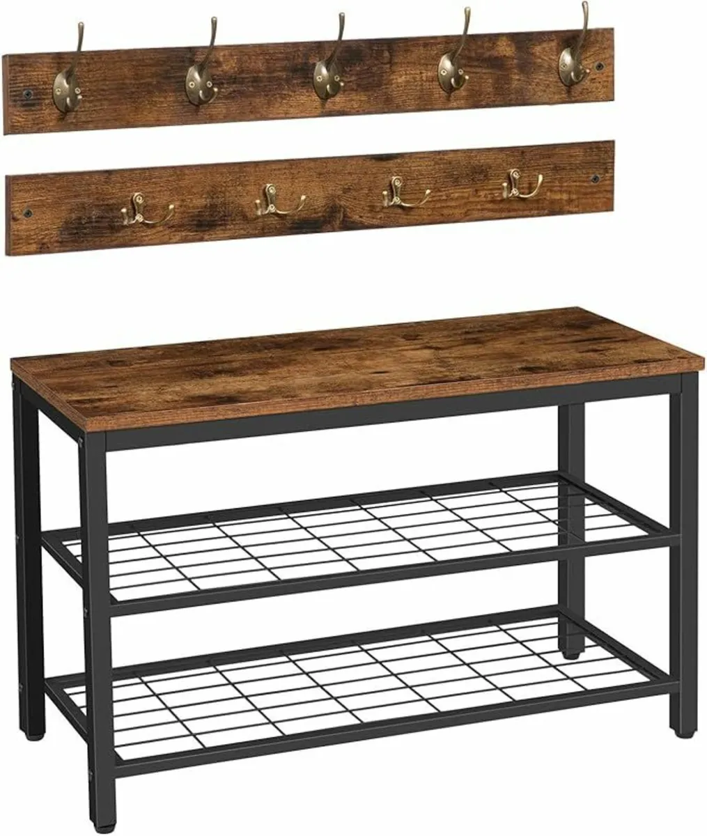 Shoe Rack with Coat Rack Hanger Hallway - Image 2