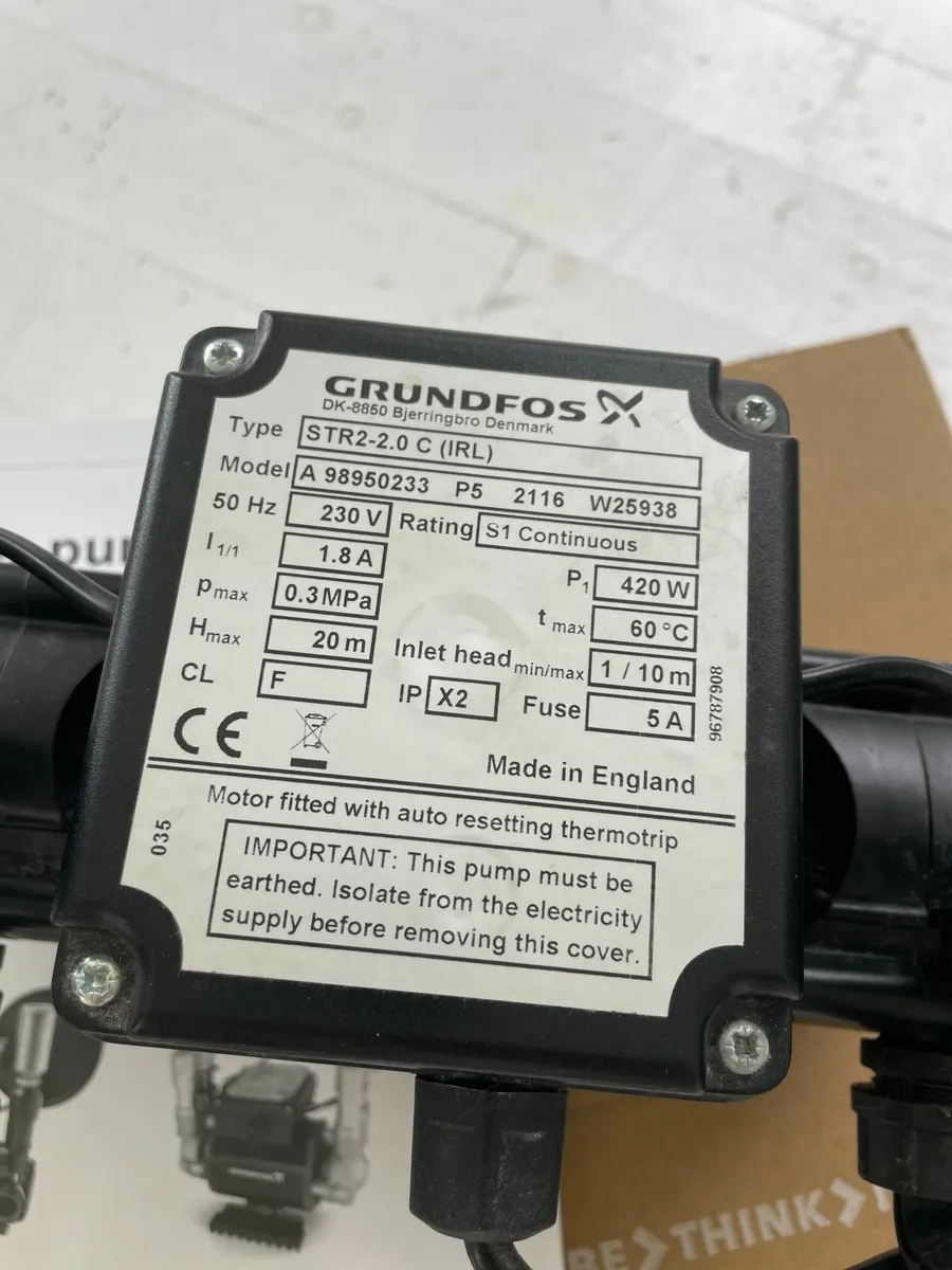 Grundfos 2.0 bar Twin Positive Head Shower Pump - Image 2