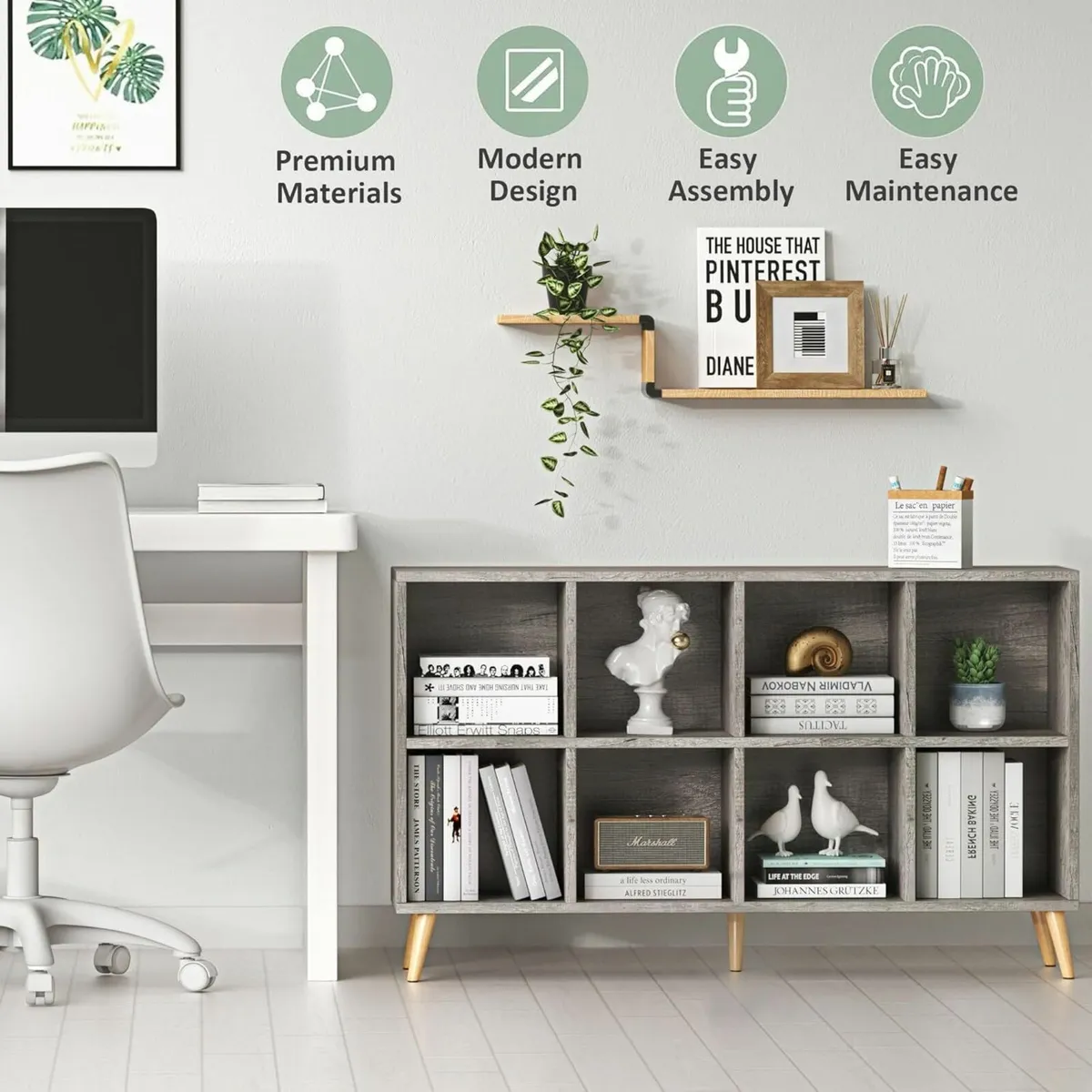 Bookshelf 2 Tier with Legs office 120cm TV stand - Image 4